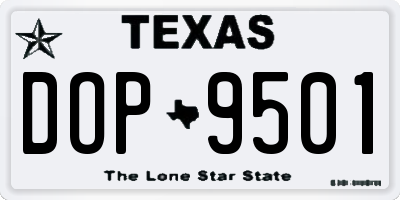 TX license plate DOP9501