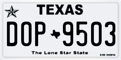 TX license plate DOP9503