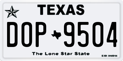 TX license plate DOP9504