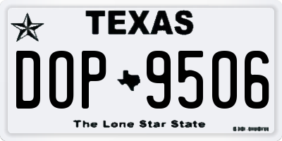 TX license plate DOP9506