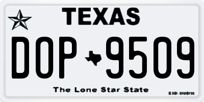 TX license plate DOP9509