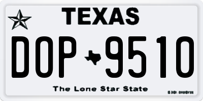TX license plate DOP9510
