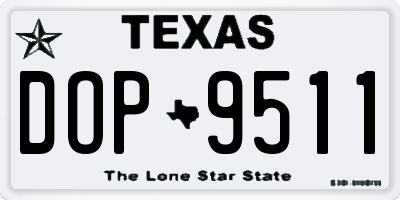 TX license plate DOP9511