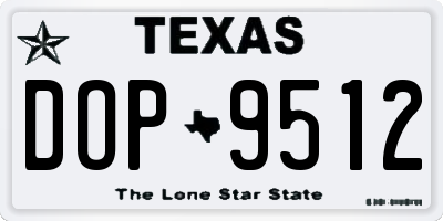 TX license plate DOP9512