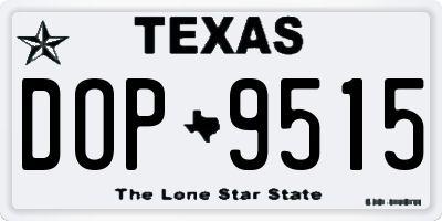 TX license plate DOP9515