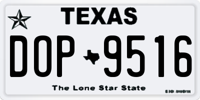 TX license plate DOP9516