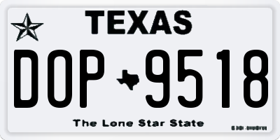 TX license plate DOP9518