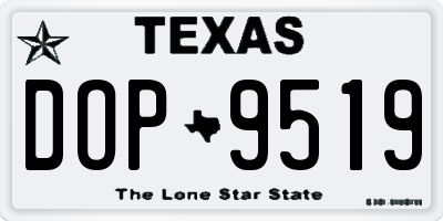 TX license plate DOP9519