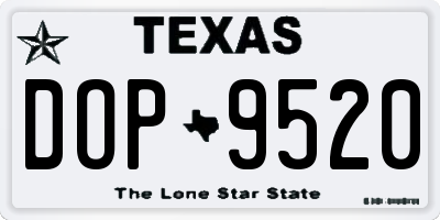TX license plate DOP9520