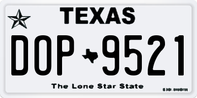 TX license plate DOP9521