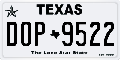 TX license plate DOP9522