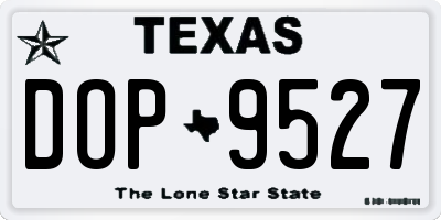 TX license plate DOP9527