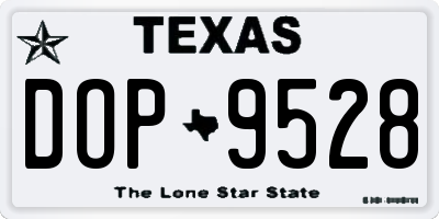 TX license plate DOP9528