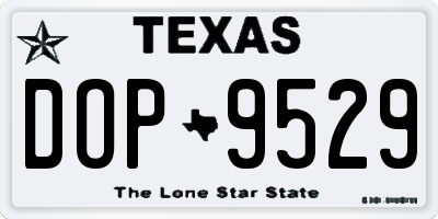 TX license plate DOP9529