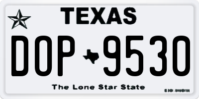 TX license plate DOP9530