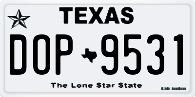 TX license plate DOP9531
