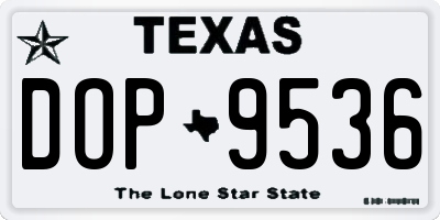 TX license plate DOP9536