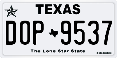 TX license plate DOP9537