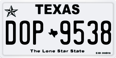 TX license plate DOP9538