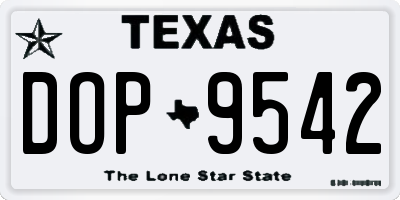 TX license plate DOP9542