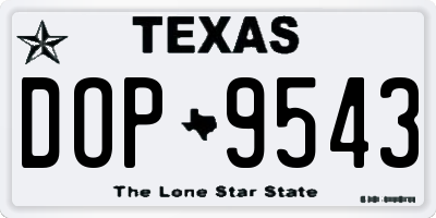 TX license plate DOP9543