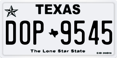TX license plate DOP9545
