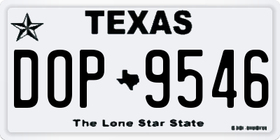 TX license plate DOP9546