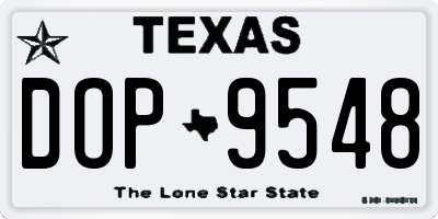 TX license plate DOP9548