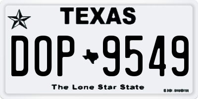TX license plate DOP9549