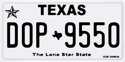 TX license plate DOP9550