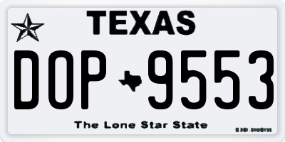 TX license plate DOP9553