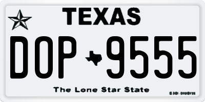 TX license plate DOP9555