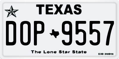TX license plate DOP9557