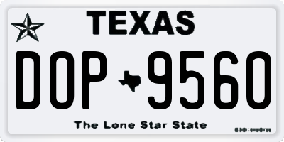 TX license plate DOP9560