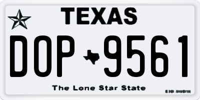 TX license plate DOP9561