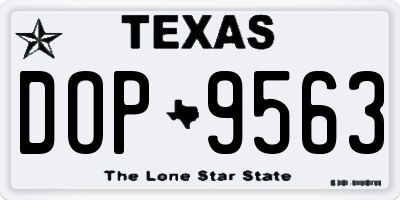 TX license plate DOP9563