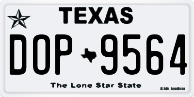 TX license plate DOP9564