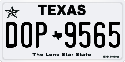 TX license plate DOP9565