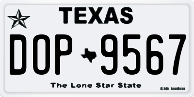 TX license plate DOP9567