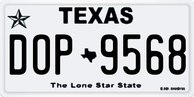 TX license plate DOP9568