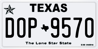 TX license plate DOP9570