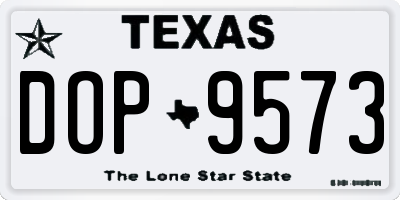 TX license plate DOP9573