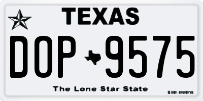 TX license plate DOP9575
