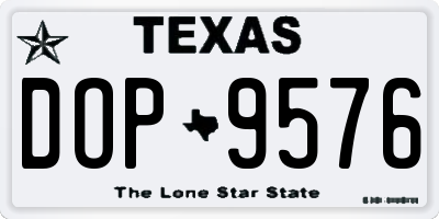 TX license plate DOP9576