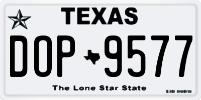 TX license plate DOP9577