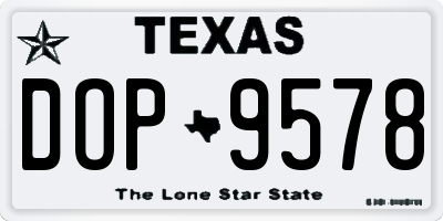 TX license plate DOP9578