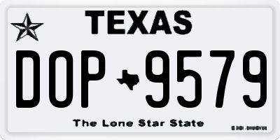 TX license plate DOP9579