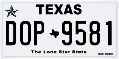 TX license plate DOP9581