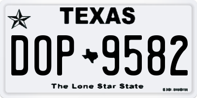 TX license plate DOP9582