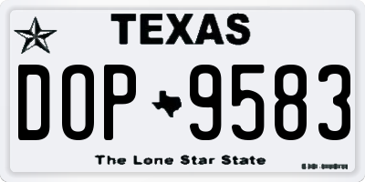 TX license plate DOP9583